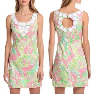 Lilly Pulitzer Chin Chin Elephant Print Nina Shift Dress Size 2